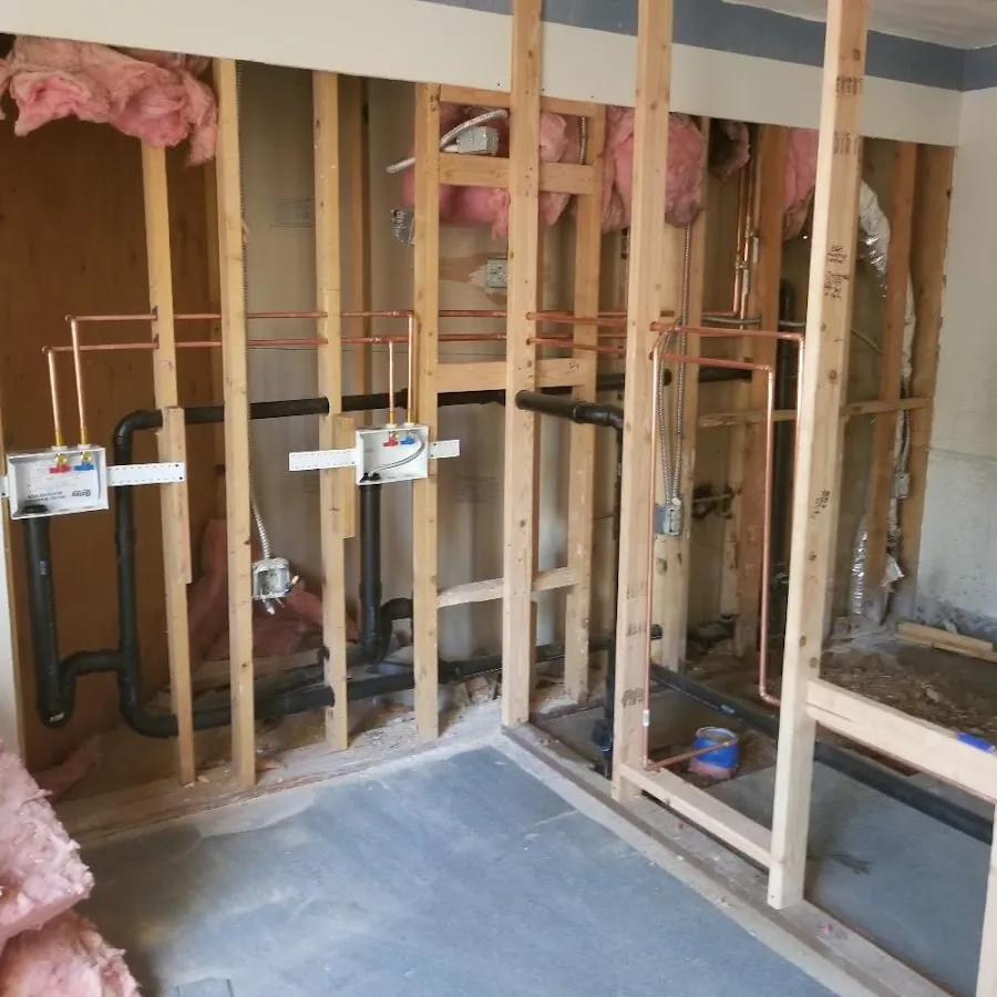 Copper pipe rough-in and plumbing installation in Santa Clara